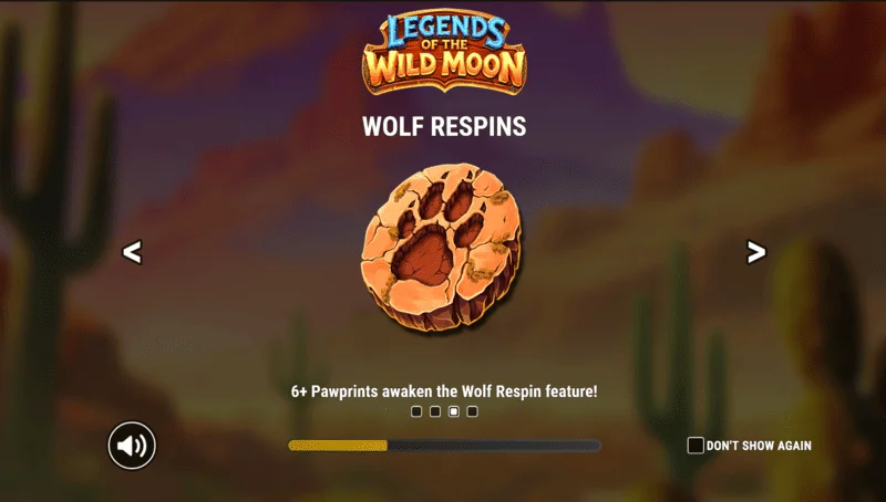 Legends of the Wild Moon - skrin utama dengan gulungan